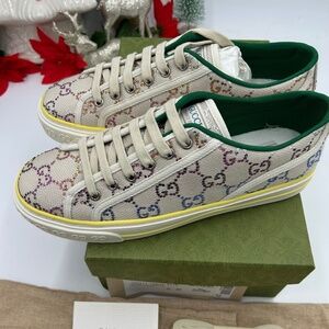 Women’s Gucci tennis 1977 low top sneakers in canvas with multicolor crystals 40